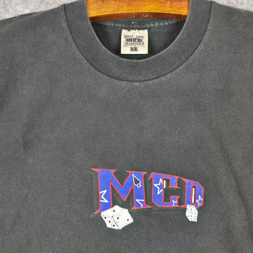 Vintage MCD More Core Division T-Shirt Mens XL Black Dice Graphic Made in USA - Picture 3 of 10